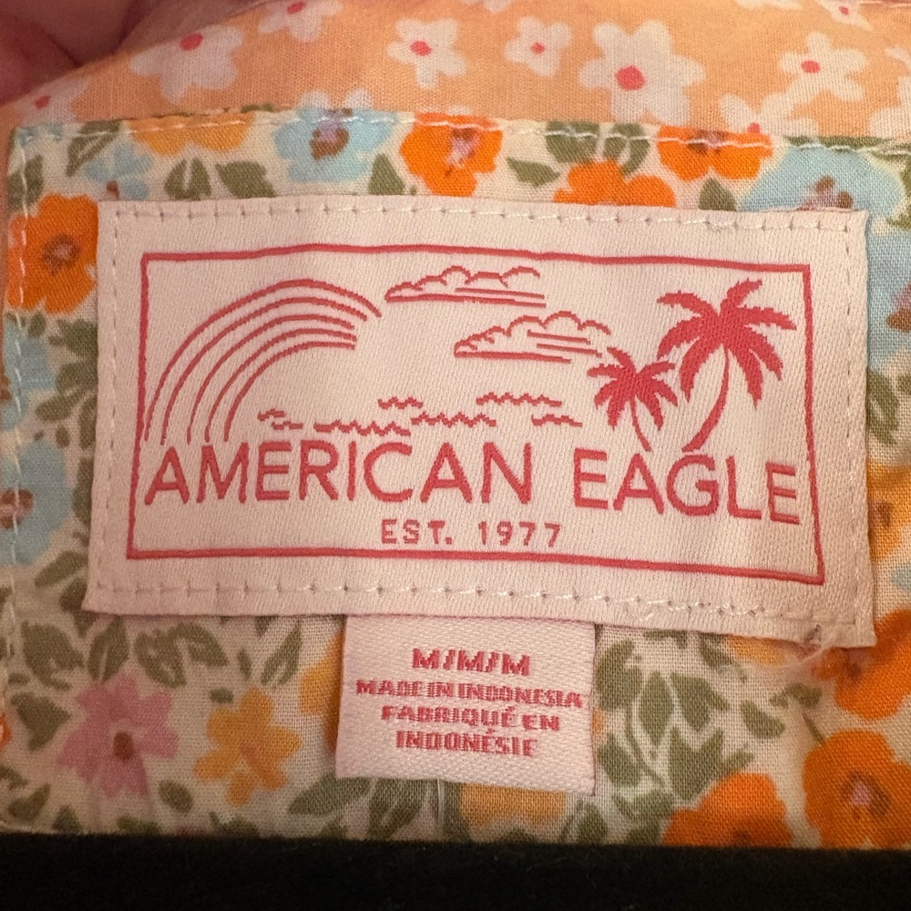 American Eagle Floral Patchwork Button Up Oversiz… - image 6